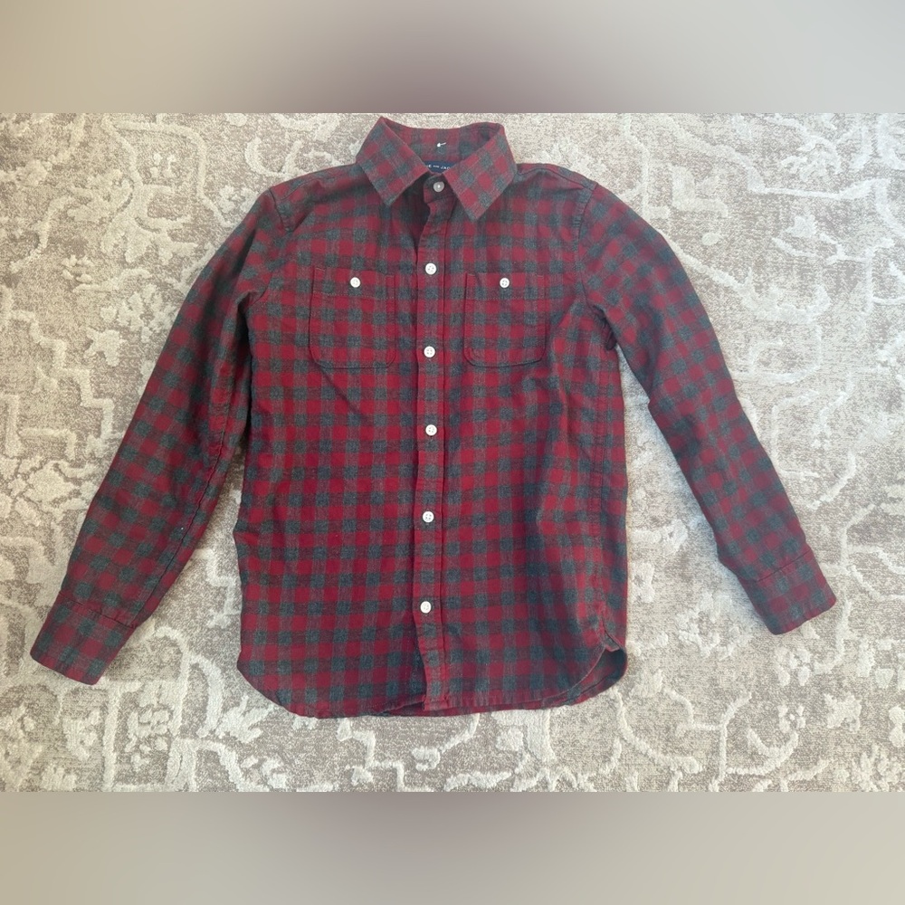 Boys Plaid Button Down Janie and Jack Size 7
